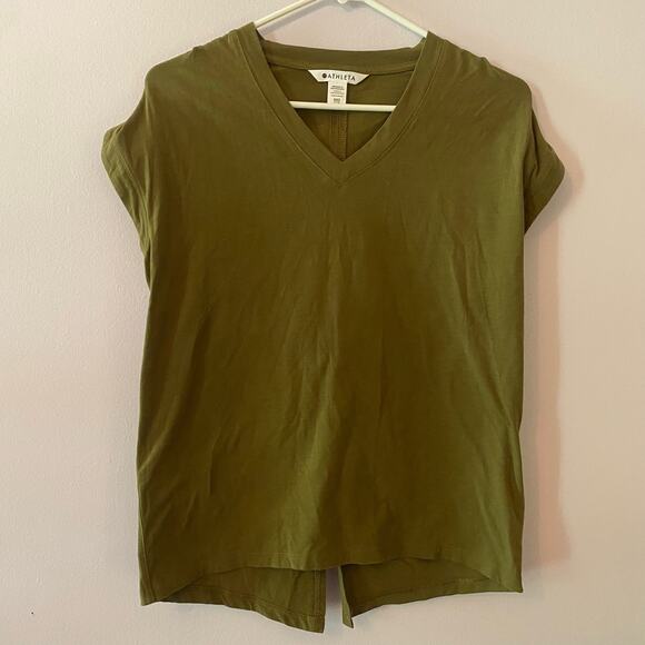 Athleta Women's size XXS Outbound Twist Tee Olive Green Sleeveless T-Shirt - Picture 1 of 7